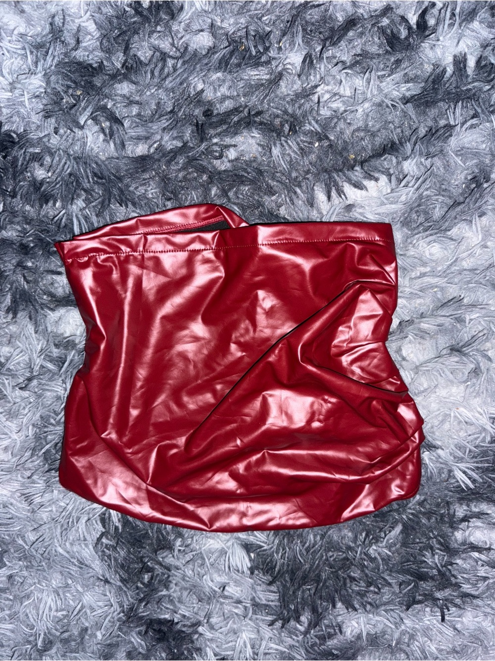 Red Faux Leather top